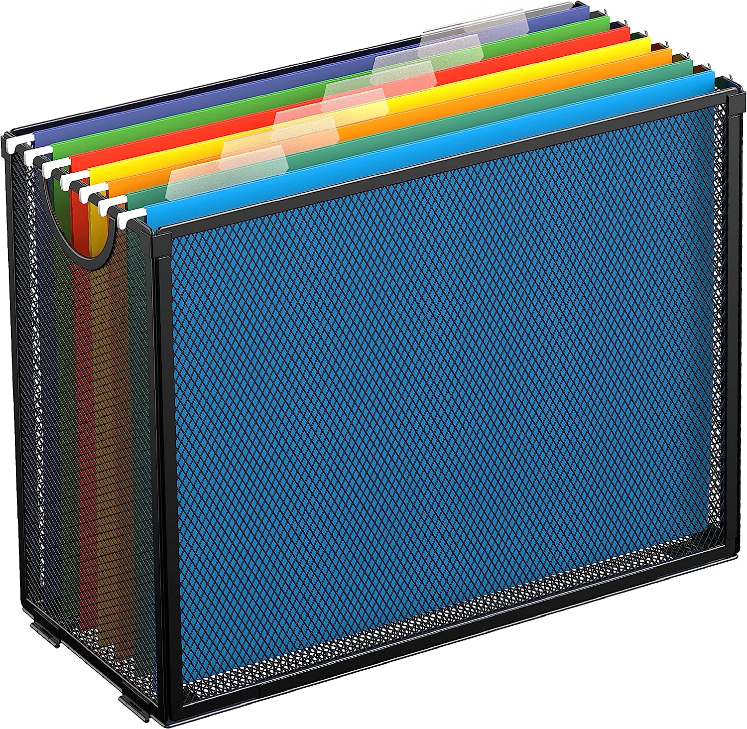 230527222306725_1 Sinboun Hanging File Organizer Letter-Size File Holder Filing Box Includes 5 Hanging Folders - Metal Mesh Magazine Book Letter Storage Cabinets File Cart for Office Home School, No Assembly Required - Image 1